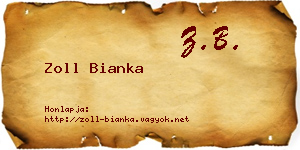Zoll Bianka névjegykártya